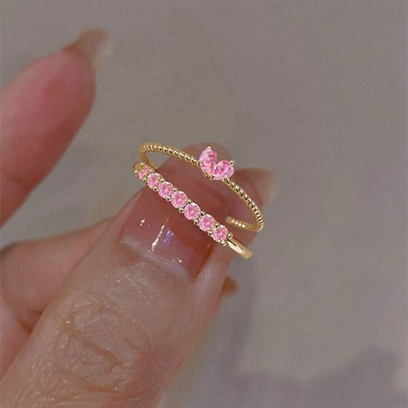 Wholesale Live diamond heart open ring set